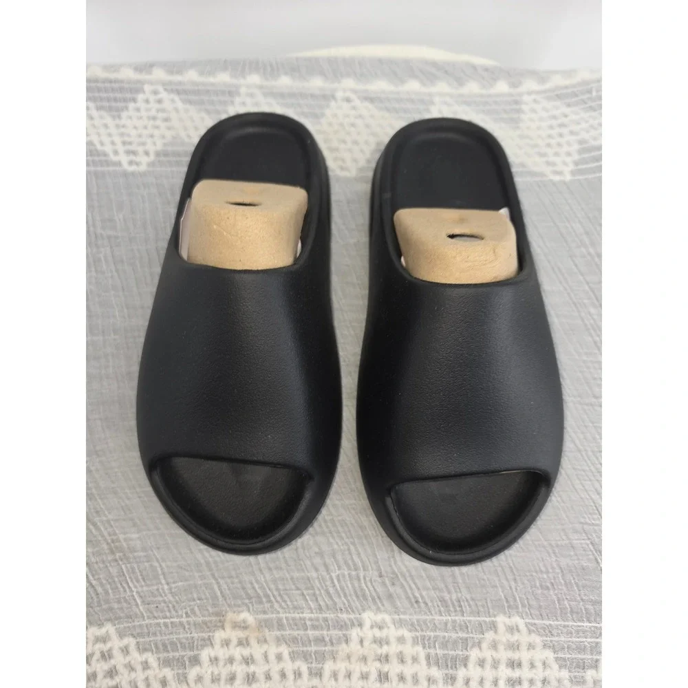 Mens Black Foam Slide Sandals Open Toe Platform Comfort Slides YS-01 Size 10US